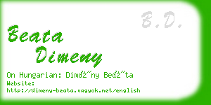 beata dimeny business card